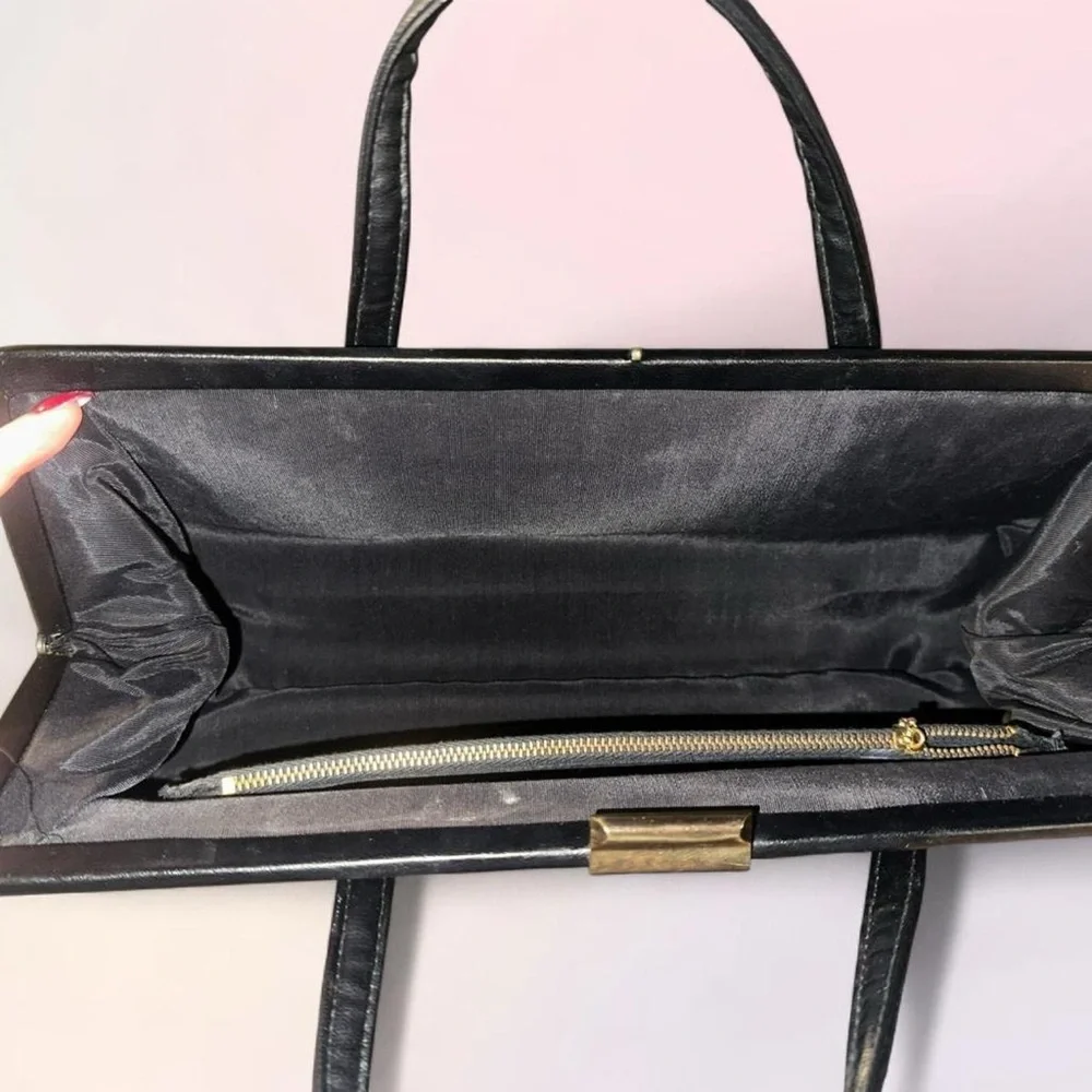 Rare Vintage Large Velvet Handbag with Damask Pattern - Picture 4 of 4